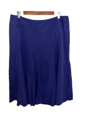 J. Jill Womens Navy Blue Knee Length A Line Skirt Flowy Size Zip Size 18 EUC